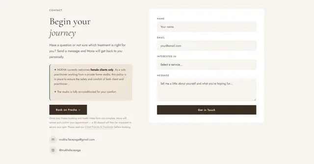 Contact page